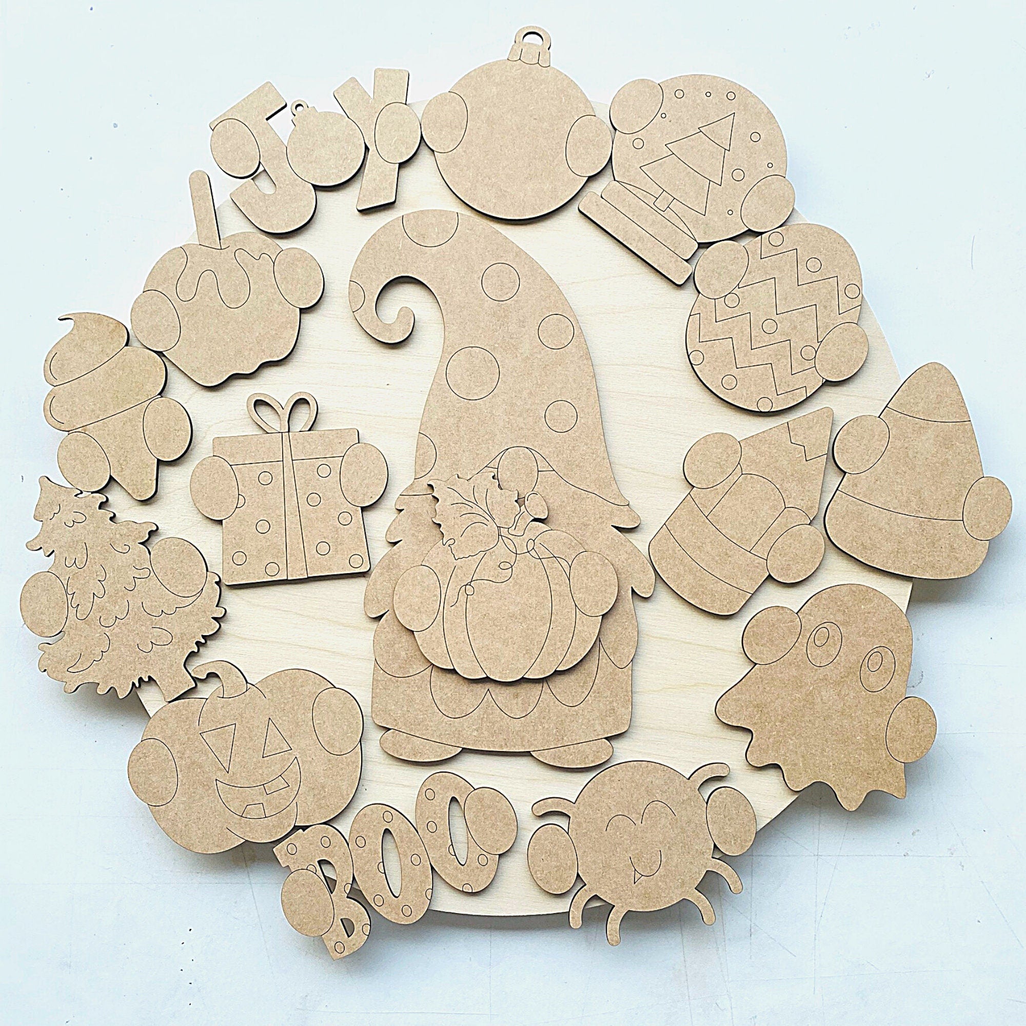 Gnome Seasonal Kit | Gnome Interchangeable Kit SVG | Halloween Download SVG File | Christmas SVG | Pumpkin File | Glowforge | Laser File